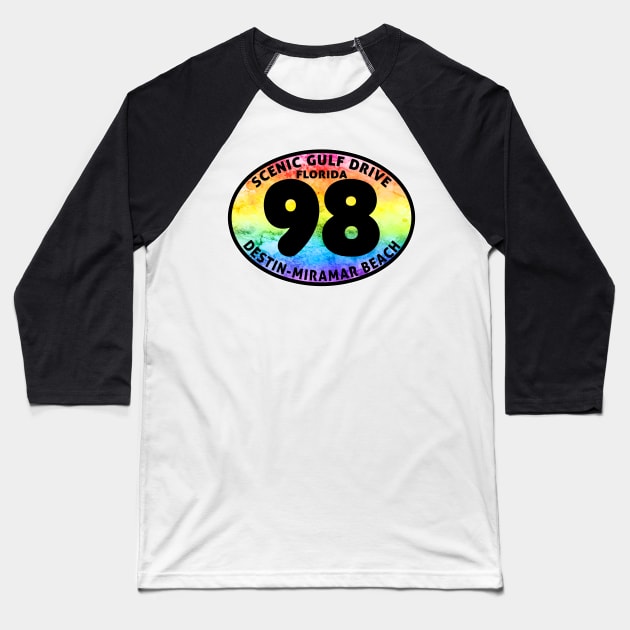 Scenic Gulf Drive Highway 98 Destin Beach Florida Palms Panhandle Emerald Coast Baseball T-Shirt by TravelTime